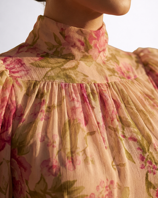 Rosario | Abito Lungo Floreale in Chiffon