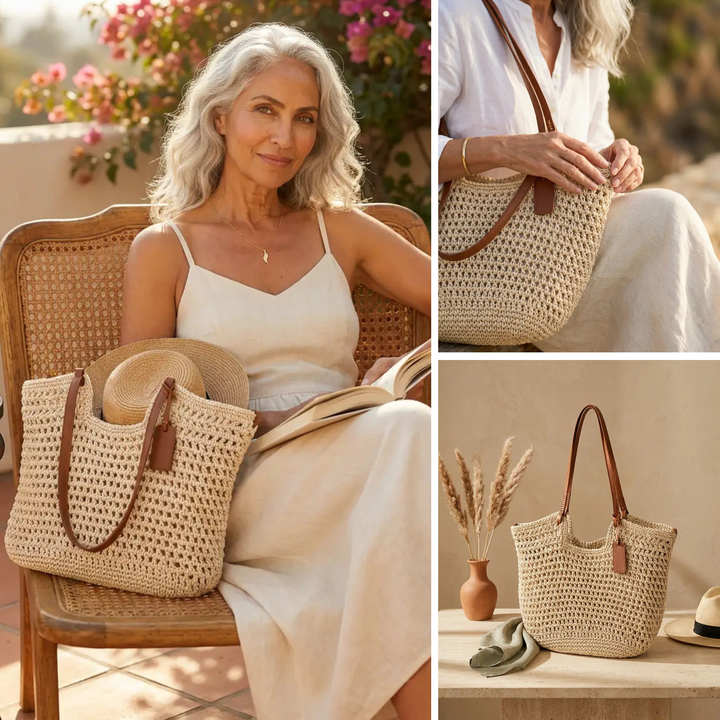 Gioia | Borsa Shopper Intrecciata a Mano all'Uncinetto