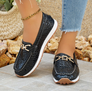 Emi Mocassini Comfort Coccodrillo Nero