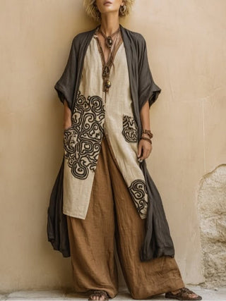 Valentina | Completo Bohemien Lungo Ricamato