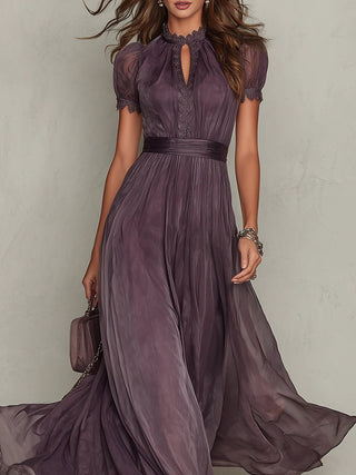 Ashley | Abito lungo in chiffon, elegante e vintage