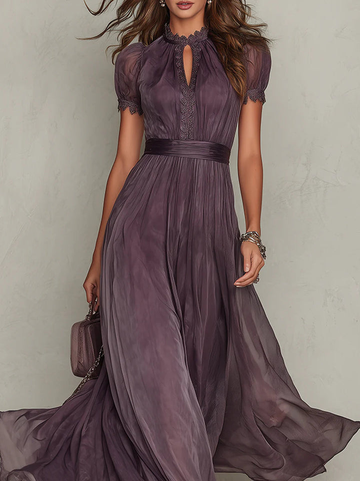 Ashley | Abito lungo in chiffon, elegante e vintage