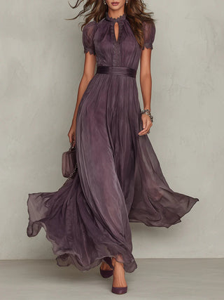 Ashley | Abito lungo in chiffon, elegante e vintage
