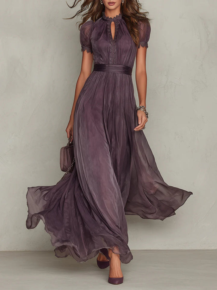 Ashley | Abito lungo in chiffon, elegante e vintage
