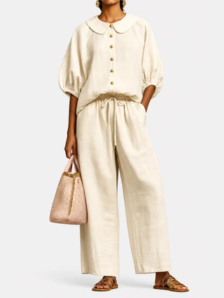 Matilde | Completo Palazzo con Colletto Tondo