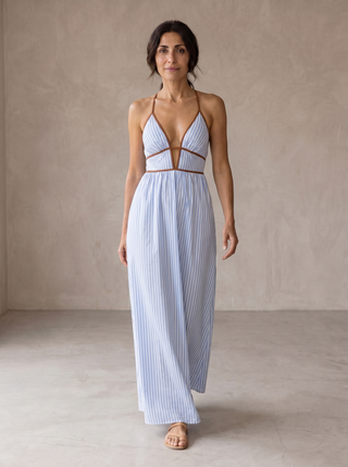 Laurina | Abito Lungo a Righe con Scollo cut-out