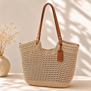 Gioia | Borsa Shopper Intrecciata a Mano all'Uncinetto