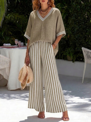 Alira | Set da Due in Lino a Righe